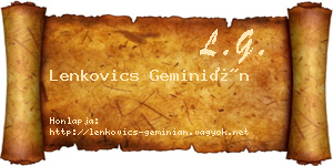 Lenkovics Geminián névjegykártya